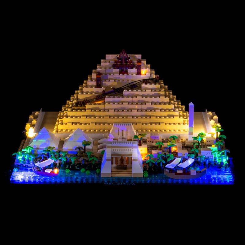 21058 LEGO GreatPyramidofGiza lights on 1 Light My Bricks