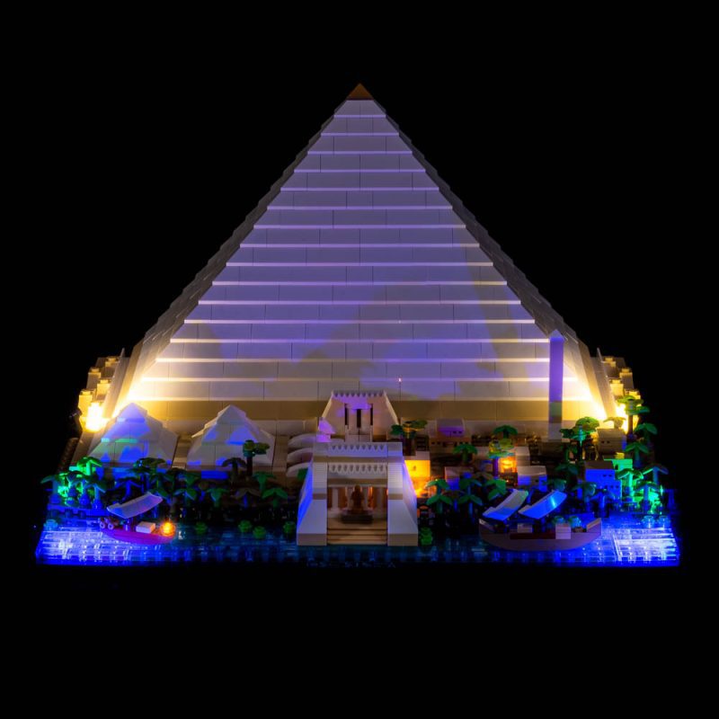 21058 LEGO GreatPyramidofGiza lights on 2 Light My Bricks