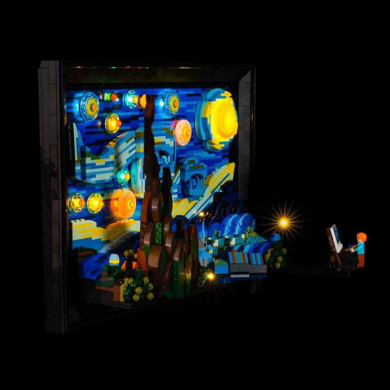 21333 LEGO VincentVanGogh TheStarryNight 3 4 left Light My Bricks