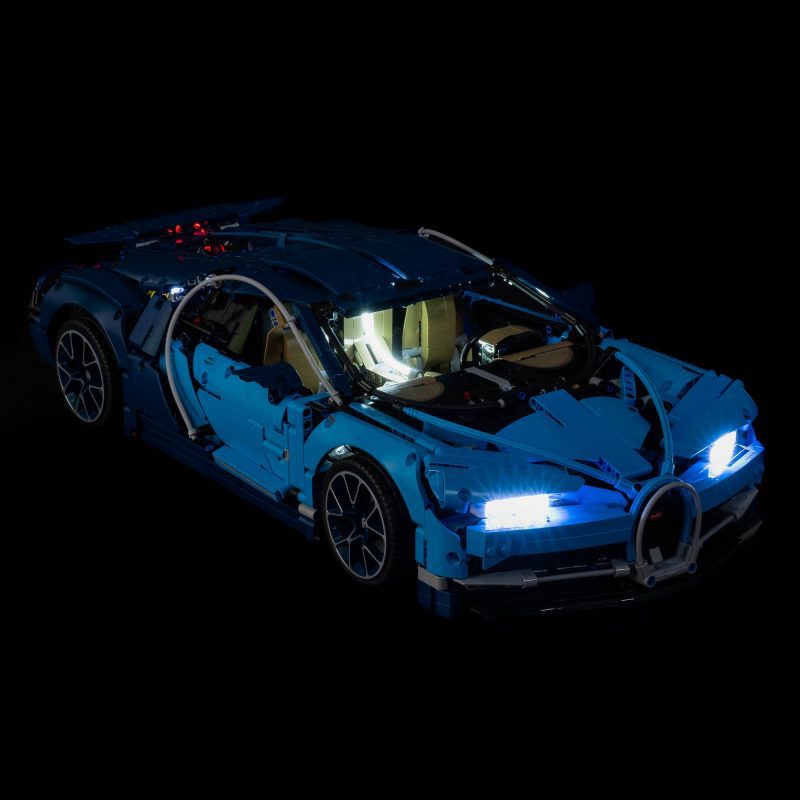 42083 LEGO BugattiChiron2.0 lights on Light My Bricks